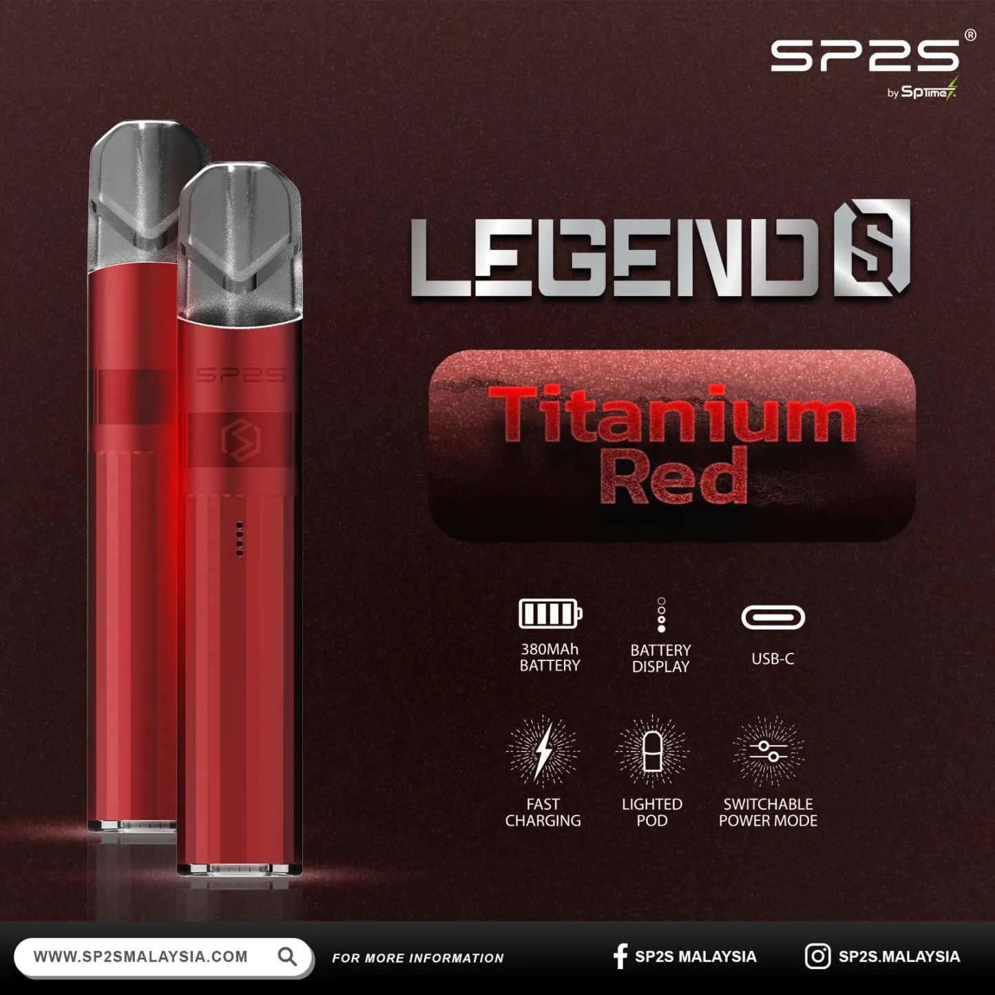 ✨壹灣現貨✨sp2s Legend S傳奇版主機 sp2s鈦發光主機 一代升級煙桿 通配一代煙彈