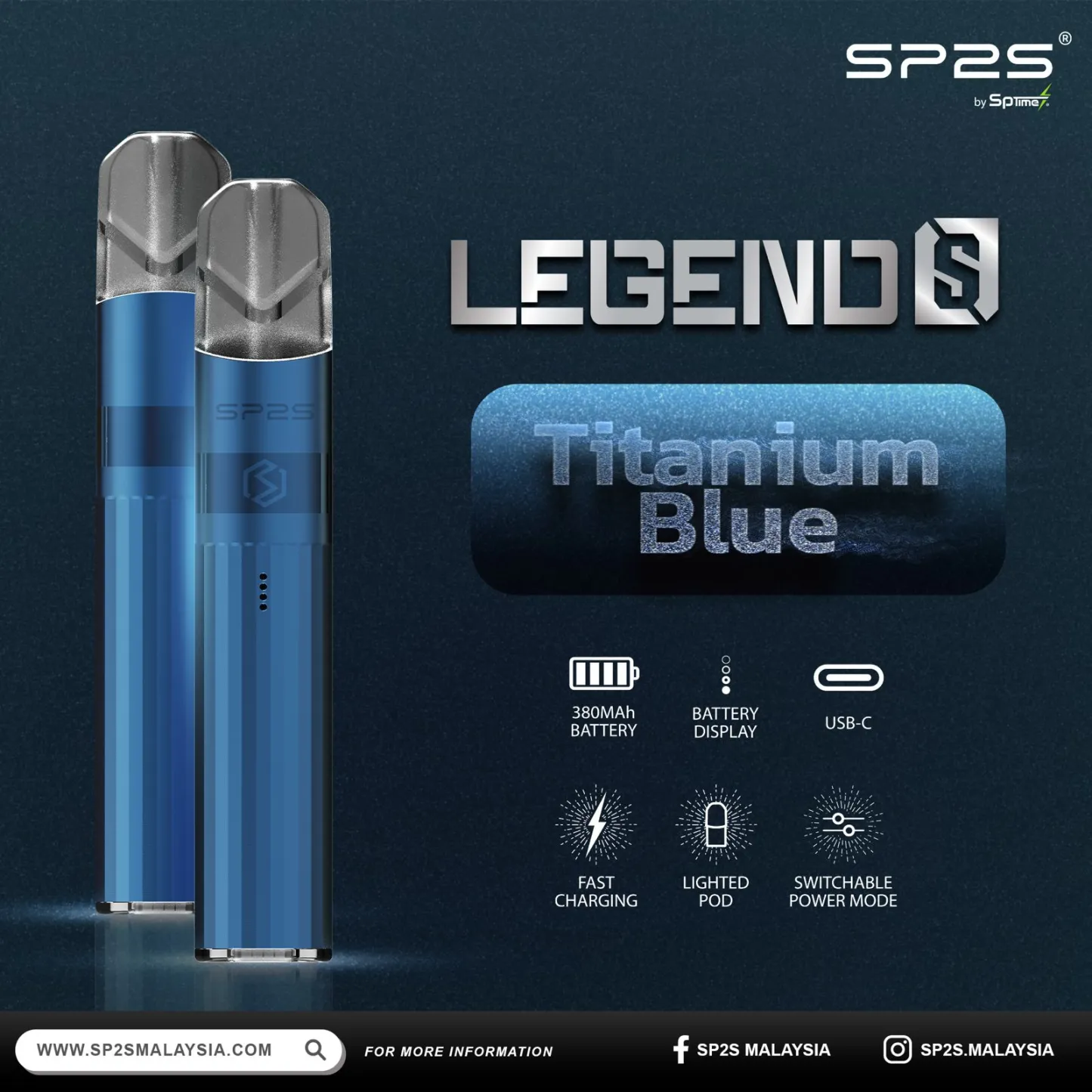 ✨壹灣現貨✨sp2s Legend S傳奇版主機 sp2s鈦發光主機 一代升級煙桿 通配一代煙彈